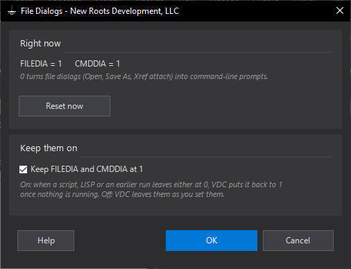 VDCFILEDIA dialog