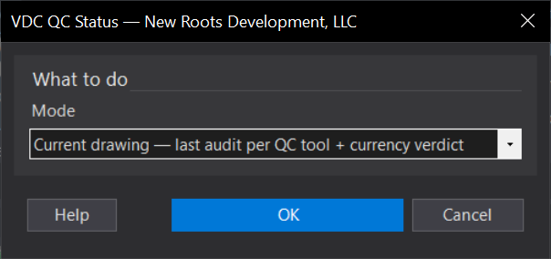QC Status dialog