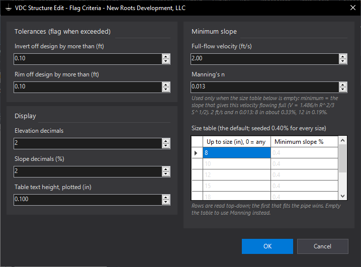 Structure Quick Edit dialog
