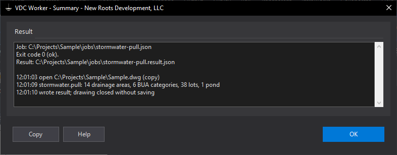 VDCWORKERTEST dialog